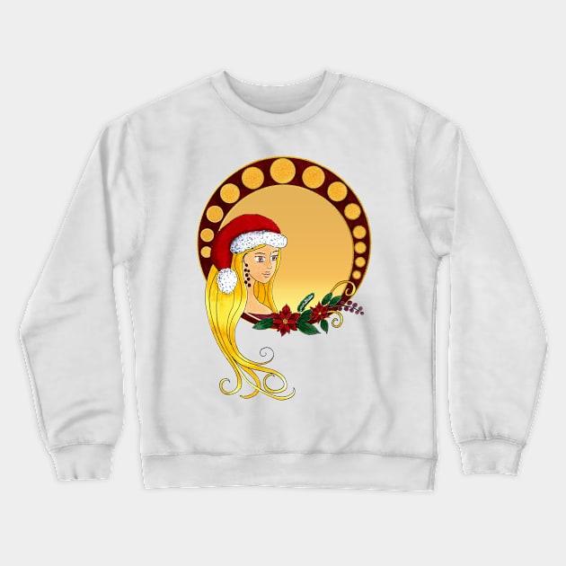 Lady Christmas Crewneck Sweatshirt by Home Cyn Home 